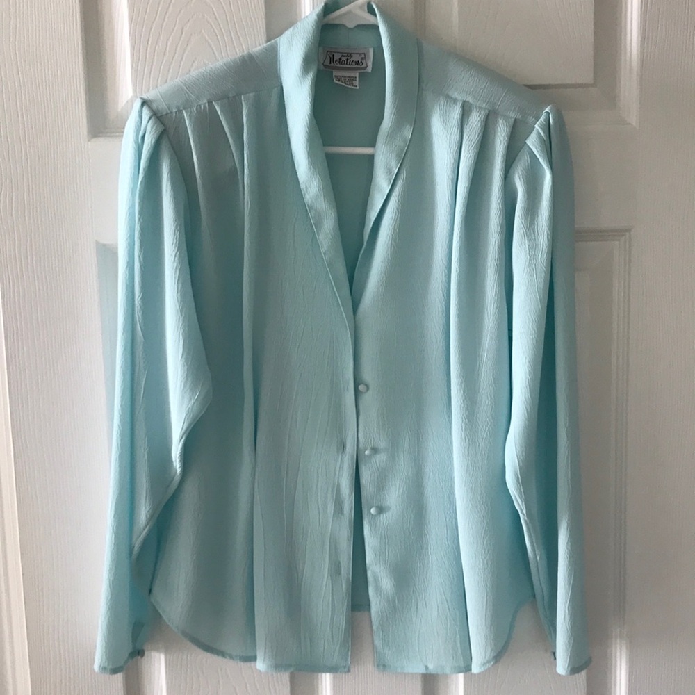 Petite Notations size Size 10 blouse light blue